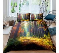 Forest Tree Bedding Set Chic Tree Print Comforter Cover for Kids Adult Colorful Natural Scenery Duvet Cover Woodland Scene Bedspread Cover Room Decor 3Pcs With 2 Pillow Case Double Size