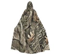 Forest-Tree-Camo-Leaves Adult Witch Hooded Cape, Halloween Costume Hooded Cloak