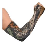 Forest Tree Camouflage Camo Arm Sleeves for Women Men, Farmers Gardening Sleeves Cut Resistant UV Sun Protection Cooling Sport Sleeves Arm Guards Sleeves for with Thumb Hole, 1 Pair