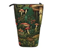 Forest Tree Standing Pencil Case Fairy Mushroom Pen Pouch Holder Telescopic Pencil Bag Pop Up Cosmetics Bag Stationery Organizer for School Office Travel