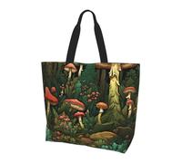 Forest Tree Tote Bag Women's Shoulder Handbags Fairy mushroom Shopping Bags Water-Resistant Large Handbag with Inner Pocket for Work Travel School