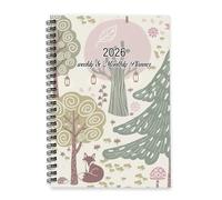 Forest Trees 2026 Journal Diary A5 To Do List Notebook Diary Organiser 2026 for Men Notebook for Project Week To View Monthly Year Planner with Dotted Line Note Page Slim