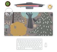 Forest Trees Desk Pad Large Mouse Mats for Desk with Non-Slip Rubber Base Smooth Face Extended Mouse Pads 90X40 cm Gaming Mousemat Decor Accessories Gifts Deskpad for School Home Office Gaming