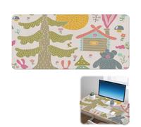 Forest Trees Desk Pad Non-Slip Big Mouse Mat with Smooth Surface Pu Leather Mouse Pad XXL 90X42 CM Gaming Mousemat Office Desk Decor Office Gifts Large Mousepad for School Home Table
