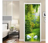 Forest Trees Landscape Door Stickers for Children Room, Interior Doors 3D Waterproof Bedrooms Bathroom Toilet Home Decoration Decal Deco Vinyl Art Decor 90 X 210 Cm - Door Wallpaper Do-38117790387079