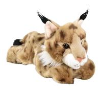 Forest & Twelfth 9.5" Lynx Laying Stuffed Animal, Lifelike Soft Plush Toy for Cuddles, Bedtime, Play, Huggable Plushie for Sleeping, Home Décor, Snuggly Gift for Kids (Lynx)