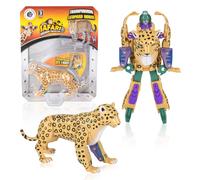 Forest & Twelfth Leopard Jungle Animal Toy Small - Transforming Action Figure - Changes from a Detailed Animal Toy to a Unique Robot Toy in