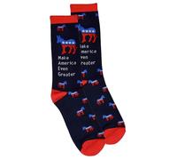 Forest & Twelfth Men's Crew Cut Socks, Flags, Maps, & Patriotic Themes, Fun and Unique Graphic Socks, One Size Fits Most, Make America Even Greater, One Size