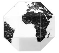 Forest & Twelfth The Pinnable Globe with 50 Pins, 3D Map for Home, Business & Office Décor, Premium Quality Thick Paper, Assembles in Seconds for Travelers (World Map Medium, Black/White)