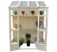 Forest Garden Victorian Tall Wall Greenhouse with Auto Vent, Brown