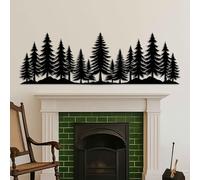 Forest Wall Art featuring Pine Trees, Family of Pine Trees Metal Wall Art, Extra Large Horizontal Tree Wall Sculpture, Oversized Metal Woodland Decor, Long Indoor and Outdoor Decoration