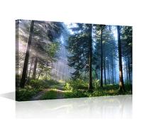 Forest Wall Art Modern Canvas Painting Picture for Home DecorationTrees Morning Spring Landscape Print On Canvas Artwork for Wall Decor Framed Ready to Hang 16x24inch (40x60cm)
