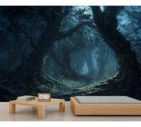 Forest Wall Murals, Dark Forest Mural, Terror Wallpaper for Living Room Bedroom Office Hotel Bar Ceiling Decor - 280 * 200cm