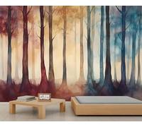 Forest Wall Murals, Tree Mural, Abstract Wallpaper for Living Room Bedroom TV Background Office Decor - 300x210cm
