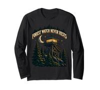 Forest Watch Never Rests Fire Tower Ranger Long Sleeve T-Shirt