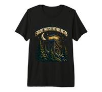 Forest Watch Never Rests Fire Tower Ranger Premium T-Shirt