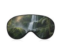 Forest Waterfall Sleep Mask for Women Men, Breathable Soft Sleeping Mask Adjustable Eye Cover Light Blocking Eye Masks for Travel, Home, Office, Nap, Flights