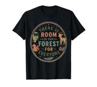 Forest Wildlife Conservation Nature Inclusion Message Value Graphic T-Shirt, Men, Black, M