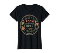 Forest Wildlife Conservation Nature Inclusion Message Value Graphic T-Shirt, Women, Black, L