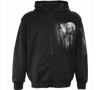 Forest Wolf Full Zip Hoodie Spiral Direct Black L