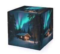 Forest Wooden Houses Aurora Magic Cube,The Original 3x3 Cube,Speed Cube Problem-Solving Brain Teaser,Easy Turning Sensory Puzzle Toy,Sensory Stress Relief Form Fidget Toys