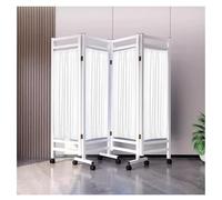 forestalk 4 Panel Privacy Sn on Wheels, Foldable Room Divider with Brake Casters for Ward Salon, Durable Nylon Partit Door Cover for Clinical Beau Spaces, Easy Sto Green