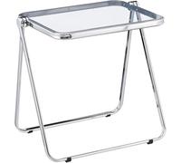 forestalk Compact Folding TV Tray Table - Acrylic Foldable Table for Home Office, Small Computer Desk for Limited Spaces, No Assembly Required