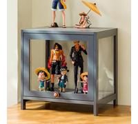 forestalk Display Cabinet for Collection, Floor Standing Clear Showcase, Curio Display Case with Natural Bamboo Frame, Dustproof Design for Living Room and Book Storage