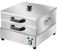 forestalk Electric Rice Noodle Roll Steamer - Multi-Function 2 Layer Cooker with 3 Steaming Trays for Cantonese Cuisine