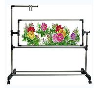 forestalk Embroidery Stand for Cross Stitch, Height Adjustable Needlework Floor Frame with 360° Rotating Pulley, Craft Table for Sewing and Art Projects(Size:Large)