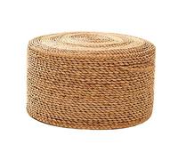 forestalk Hand Knitted Rattan Straw Round Pouffe Chair 100% Handmade Braided Foot Stool