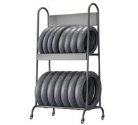 forestalk Heavy Duty Motorcycle Tire Rack,Mobile Rolling Tire Display Stand with Brakes,Adjustable Steel Wheel Storage Shelf for Garage,Workshop & Warehouse Use