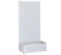 forestalk Metal Perforated Board, Floor-Standing Storage Shelf with Hooks for Kitchen, Garage, Bedroom, Study, Office, Bathroom Organization (50x30x160cm)