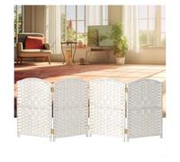 forestalk Short Dressing Screen Room Divider 4/5/6 Panel Folding Room Divider, Hand Woven Wicker Room Divider For Living Room, Bedroom And Office(Size:50X30CM-4 piece,Color:Color-1)
