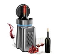forestalk Single Bottle Wine Chiller with Digital Display, 0-20°C Adjustable Temp, Electric Cooler for 750ml Red White Sparkling, Portable Beve Warmer Colder for Home Office RV Travel