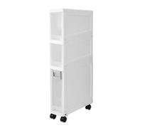 forestalk Slim Sto Cabinet Tall Narrow with Smooth Sliding Ders and Wheels, Cact Organizer for Kitchen Laundry Entryway Bedroom Office, Space Saving Design with Child Safe Rounded Eds