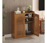 forestalk WiFi Router Storage Cabinet - Floor Standing Hidden Box with Shelves, Power Strip, and Cable Management