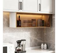 forestalk Wooden Wall Cabinet with Glass Door, Versatile Makeup Organizer, Suitable for Living Room, Bedroom, Kitchen, Bathroom, Entrance