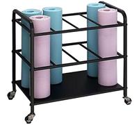forestalk Yoga Mat Storage Rack with Wheels - Freestanding Holder for Home Gym, Studio, or Garage - Foam Roller Organizer