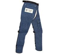 FORESTER Chainsaw Chaps For Men - Adjustable Belt - Chain Saw Chaps For Men, Apron Style, Denim, 35in Overall Length