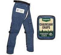 FORESTER Chainsaw Chaps for Men & Women | Apron-Style Chaps with Pocket & Adjustable Waist | Chainsaw Safety Equipment, Denim, 35in Overall Length