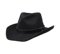 Forester - Western Style Wool Felt Hat - Water Resistant - Wire Brimmed - Black 56cm (Small)