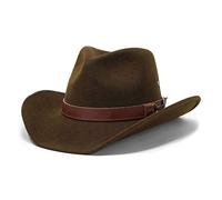Forester - Western Style Wool Felt Hat - Water Resistant - Wire Brimmed - Coffee 56cm (Small)