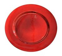 forestfox™ Charger Plates 33cm Decorative Christmas Under Dinner Place Mats Set of 2 Glossy Red