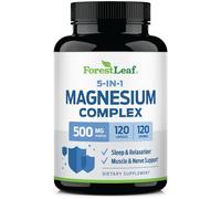 ForestLeaf Magnesium Complex 500mg - 500mg Capsules - Supplement 500 mg - for Sleep, Constipation - Supplement for Women (120 Ct)