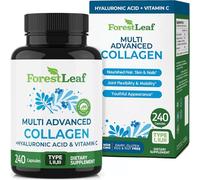 ForestLeaf Multi Collagen Pills - Collagen Men & Women - Hydrolyzed Collagens Supplements with Vitamin C & Hyaluronic Acid - Collagens Capsules for Hair, Skin & Nails (240 Peptide Capsules)
