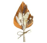 ForestM Dried Flowers for Cakes, Boho Cake Decorations with White Dried Flowers, Gold Palm Spear, Bunny Tails, Ruscus, Natural Cake Toppers for Wedding,Party and DIY Crafts (Golden Gemstone)