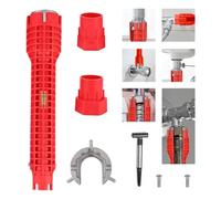 ForestM Tap Spanner Tool, 8 in 1 Faucet and Sink Installer, Multifunctional Wrench Kit, Anti-Slip Sink Faucet Installation Socket Wrench, Ideal for Kitchen/Bathroom Sink Repair