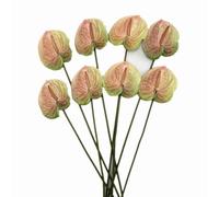 forestmistry 10pccs Artificial Anthurium Plant 3D Print Real Touch Lifelike Flamingo Lily Flower for Wedding Party Christmas Festival Hotel Home Floral Decor (light coffee)