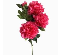forestmistry 2pcs Artificial Big Fragant Peony Flower Branch 4 Heads/Piece Silk Paeonia Suffruticosa with Long stem for Wedding Centerpieces Floor Floral Decoration (deep Pink)